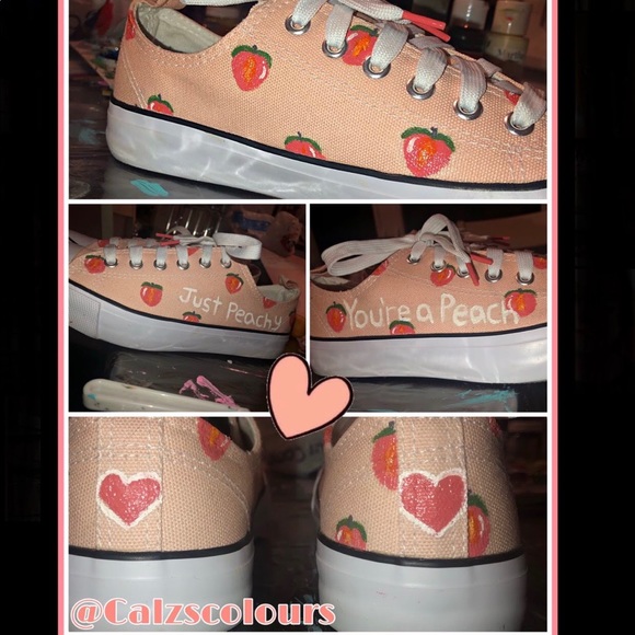 Hand painted “You’re a Peach” Shoes - Picture 3 of 3